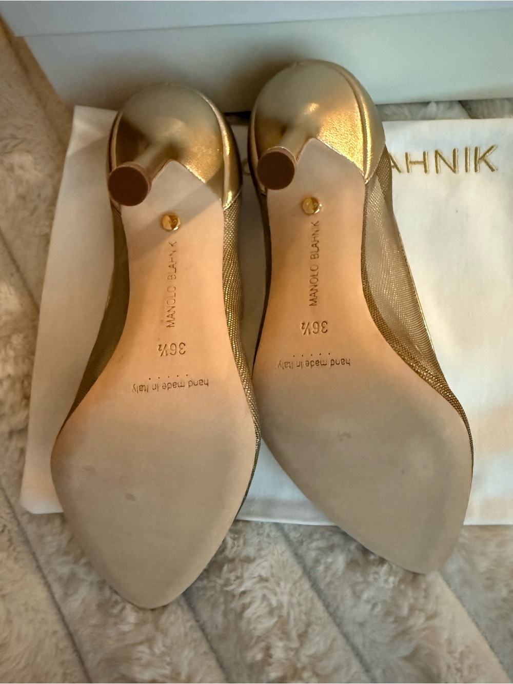 Manolo Blahnik Hangisi Crystal Buckle Mesh Pump NIB 6.5 US / 36.5 EU - Picture 9 of 15